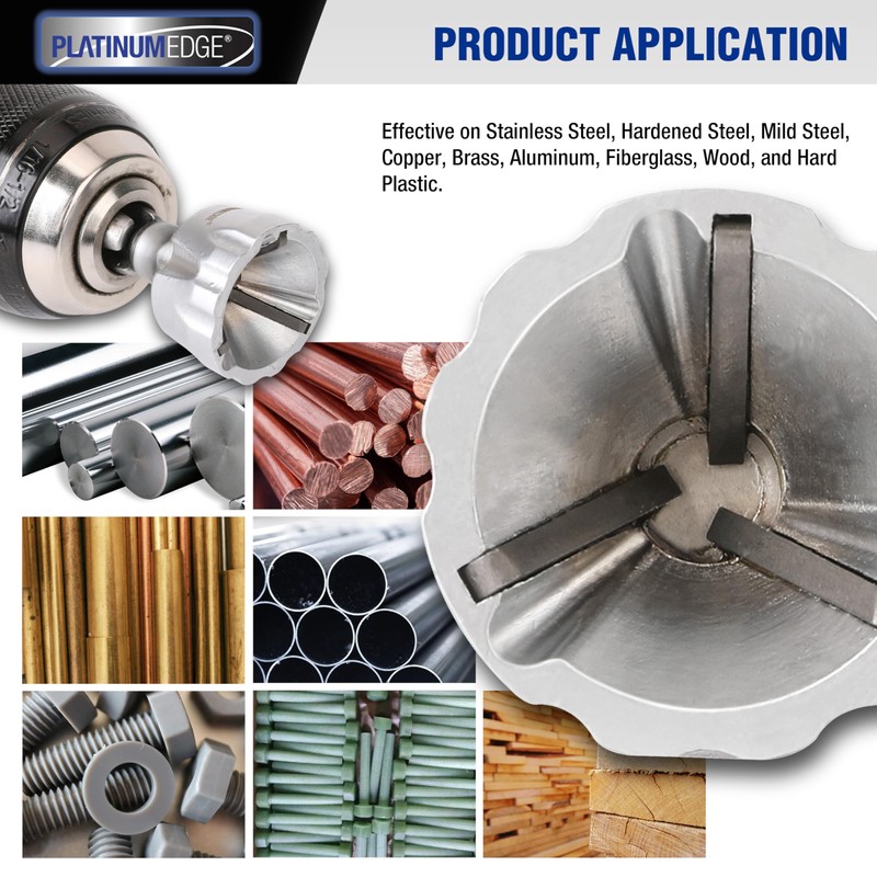 PLATINUMEDGE Deburring External Chamfer Tool, YG8 Carbide Blade, Deburring Drill