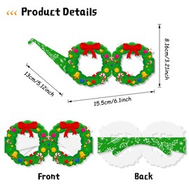 Repctbu 8pcs Christmas Christmas Paper Glasses for Men Women Snowman Elk Santa Claus Paper Glasses Photo Props, Christmas Party Supplies (Garland)
