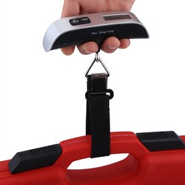 Digital Luggage Scale, LCD Display 110lbs Hanging Baggage Scale Portable Suitcase Weighing Scale with Hook Strong Straps for Travel Essential Accessories (Backlight)