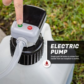 TERA PUMP Battery Powered Chemical Resistant Fuel Transfer Pump (2.3 GPM) for Methanol, Ethanol, DEF, Window Washer Fluid with Auto Stop Sensor, 4.25ft Outtake Hose