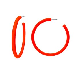 80 90s colorful star hoop earrings Colorful Big Hoop Earrings Retro Neon Earrings Dangle Earrings for Women (BIG C Orange), Metal