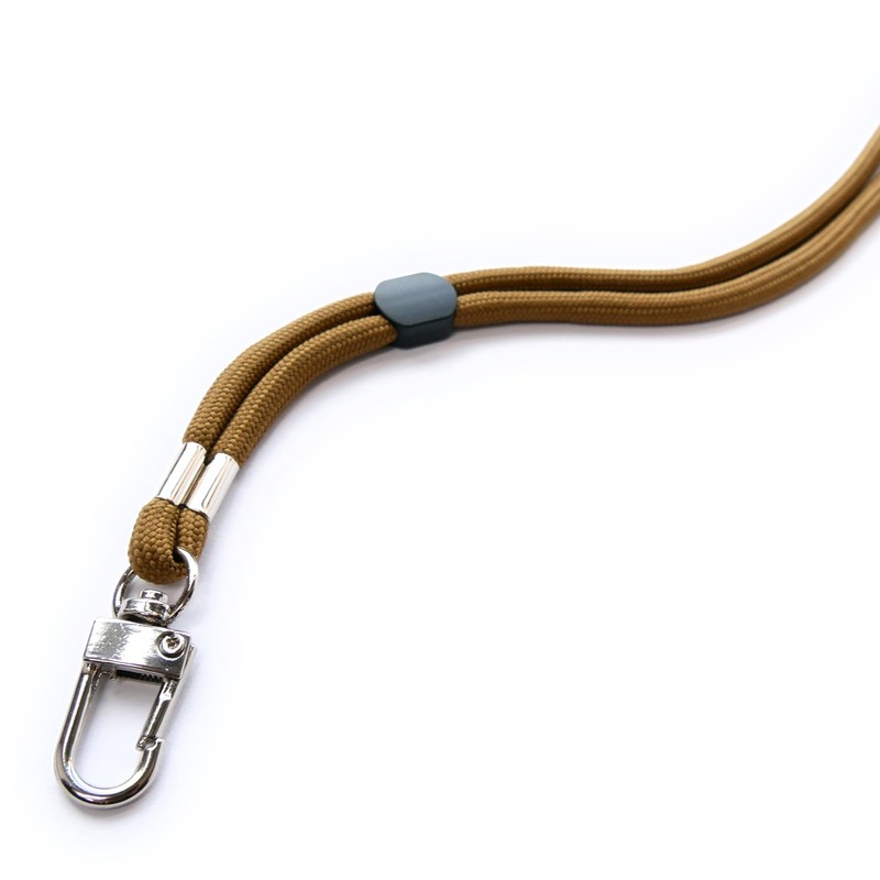 trage.band® Long Adjustable Lanyard Neck Strap with Carabiner Hook Khaki