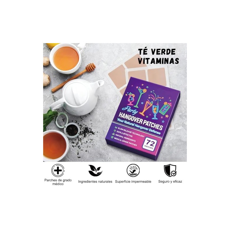 Paquete Parche Recuperación Parches Prevención Vitaminas Anticruda Ingredientes Naturales Amigables