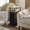 TRIFEBLE End Table with Charging Station, Narrow Side Table with