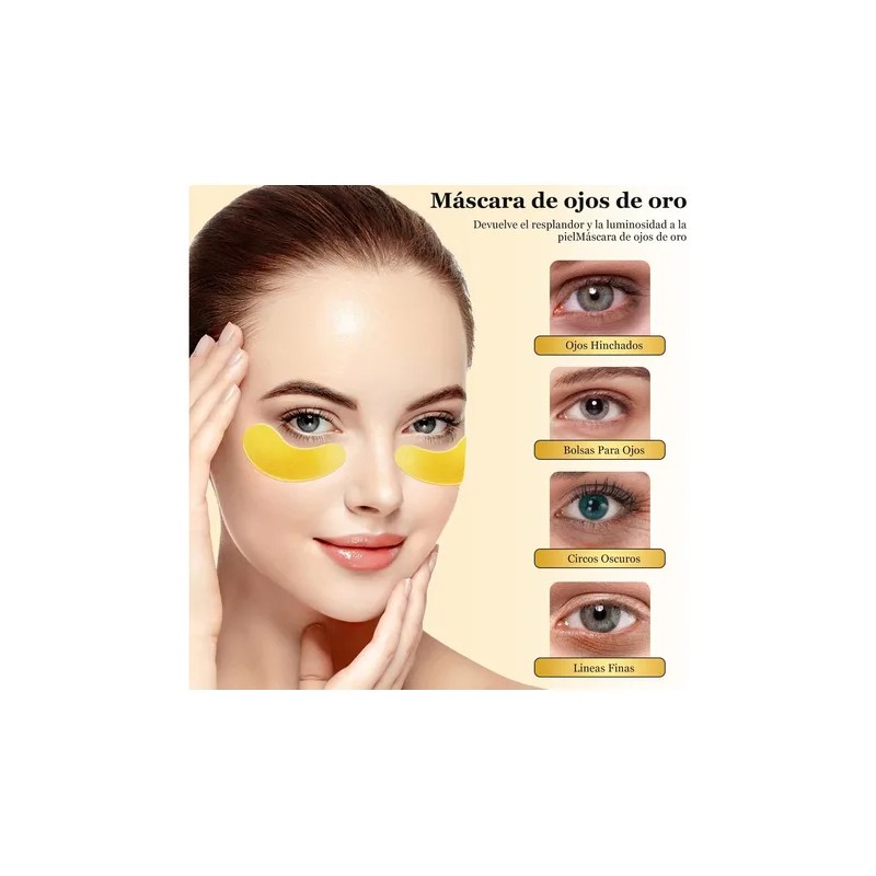 Parches Para Ojos Ojeras Colgeno Oro Arrugas 25 Pares Mixta