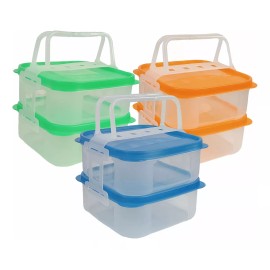 Ventaclub by boris 3 Portaviandas Con 6 Contenedores Herméticos 720ml Plástico