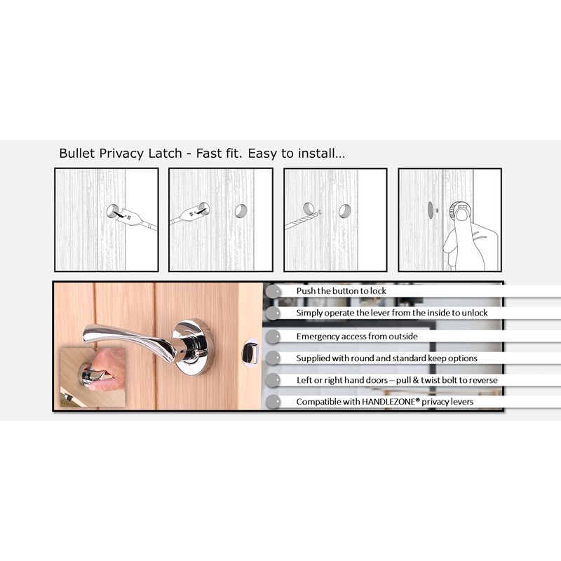 HANDLEZONE® Zena Privacy Lever On Round Rose Door Handles, with