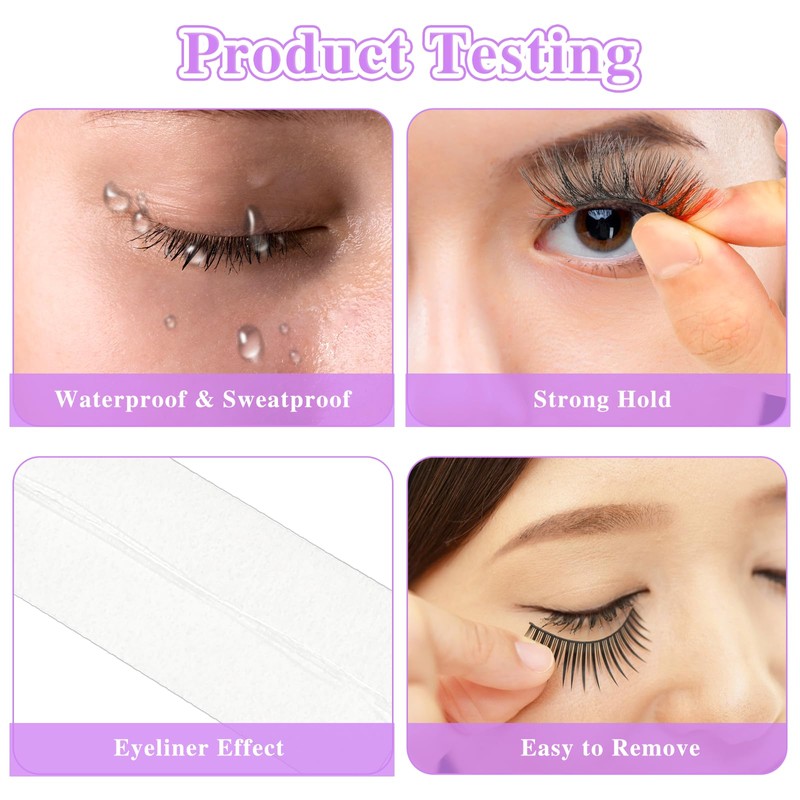 40PCS Self Adhesive Eyelashes Strips Tape Waterproof Lash Buddy Glue