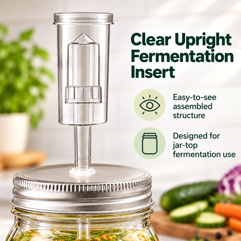 Mason Jar Fermentation Lid with Airlock – Reusable Pickling Accessory