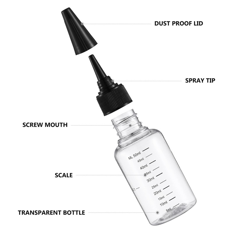 Frcolor Dropper Bottle, 50ml Graduated Dropper Bottle, Divider Bottle, Plastic