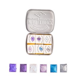 CSY Art Gallery Handmade Artists Watercolors Set Metallic Glitter Watercolors - Watercolors - Pearlescent Watercolors - Sparkle Vibrant Colors Painting Palette (Purple Star)