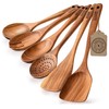 Boxiki Kitchen Luxury Teak Wood Utensil Set - Elegant 6-Piece