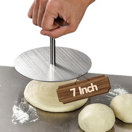 OBELGEOYA 7-Inch Stainless Steel Tortilla Press Maker – Manual Roti Maker and Dough Press for Flour Tortillas, Corn Tortillas, Gluten-Free Wraps, Quesadillas, Flatbreads, Steak Press & Mushroom Press