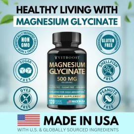 Vitboost Magnesio Glicinato 500 Mg Vegano, 120 Cápsulas                                                                                               