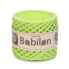 Bobilon T-Shirt Yarn Fettuccini Zpagetti Ball, 3-5 mm T-Shirt Yarn for Crochet Knitting, Mask Ear Ties, T Yarn Organic Cotton, Macrame T Yarn, Jersey Yarn - Neon