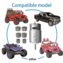 2PCS 24 Volt RS555 35000RPM High-Speed 7R Motor (15T/19T/23T) for Fisher Price Power Wheels Kids Ride On Car Motor Upgrade,18V&20V&24V RS555 Motors for Kid's Ride On Vehicals DIY Upgrade 15T&19T&23T