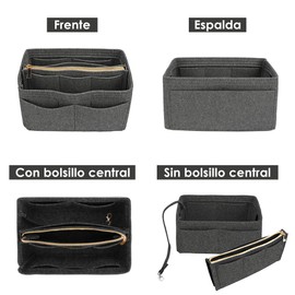 Lukovee Organizadores de Bolsa de Mujer, Organizador de Bolsas de Mano de Fieltro Insertar Multipockets, Bolso Organizador Maquillaje Neceser Aseo de Viaje, compatible con una variedad de marcas
