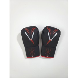 WolfBite Boxing Beast of Darkness Berserk Laced Boxing Gloves 14oz Black/Red Anime Kentaro Miura