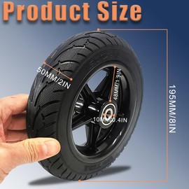 Mockotta 8 Zoll E Scooter Reifen,Voll Vorderrad 200x50 Scooter Reifen mit Nabescooter reifen,vollgummireifen e scooter,roller reifen,stunt scooter reifen, Ersatzräder für Scooter,Rutschfest, Stoßfest