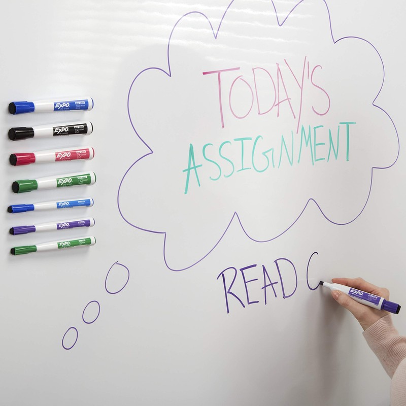 EXPO 1944728 Magnetic Dry Erase Markers with Eraser, Chisel Tip,
