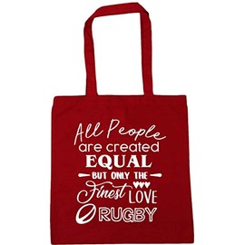 Hippowarehouse All People are are Created Equal But Only The Finest Love Rugby Tote Shopping Gym Beach Bag 42cm x38cm, 10 litres