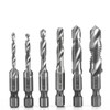 6X HSS Hex Shank Tap Drill Bits Metric Thread Screw
