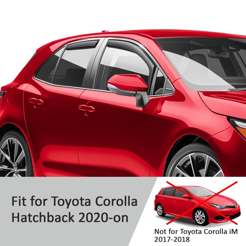 Voron Glass in-Channel Extra Durable Rain Guards for Toyota Corolla