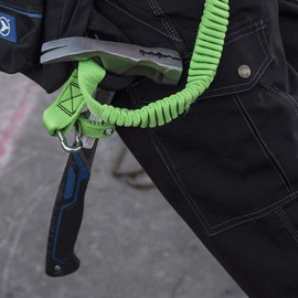 Peakworks Tool Tethering System, 15/16" x 5/16" Flat Clamp, HDPE, Green, V8561501