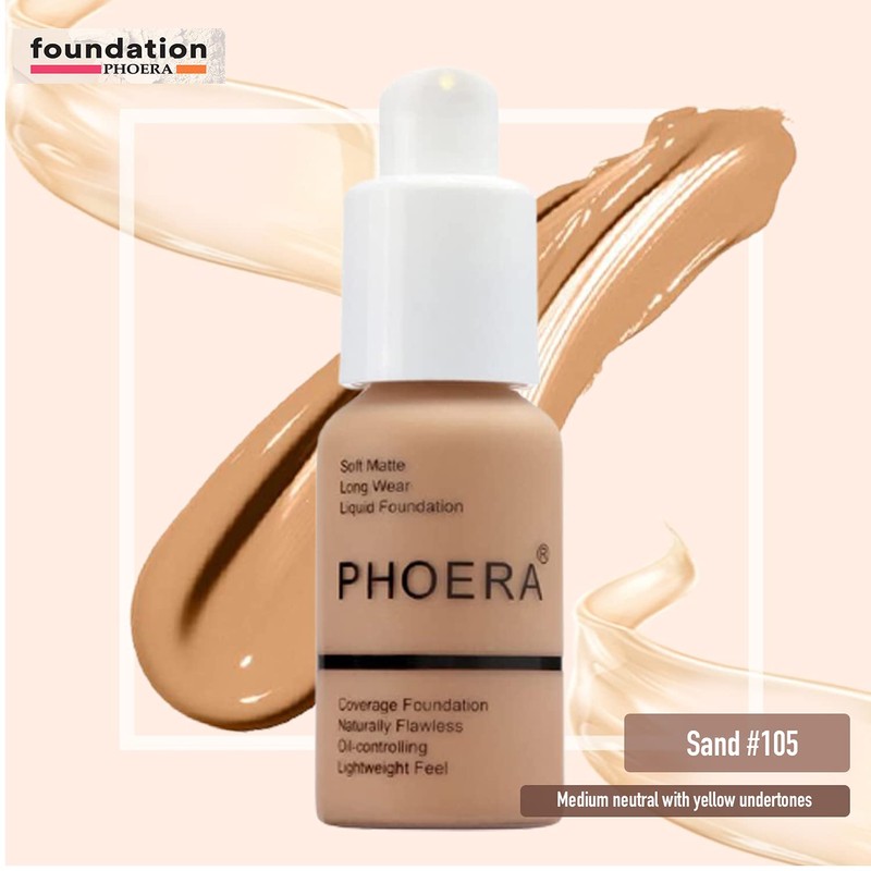 Phoera Foundation Full Coverage Makeup Set - Contains 2 Sand