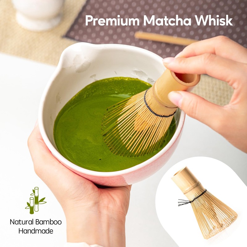 Veraelle Matcha Whisk Set, Handcrafted Crystalline Glaze Matcha Set, 8