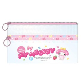 K Company Sanrio Characters Clear Double Zipper Pouch, My Melody SAC-CWF-MM, H 4.3 x W 7.9 x D 0.8 inches (11 x 20 x 2 cm)