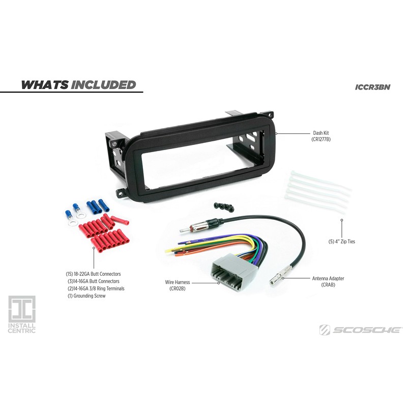 SCOSCHE Install Centric ICCR3BN Compatible with Select Chrysler/Dodge/Jeep 2002-06 Complete