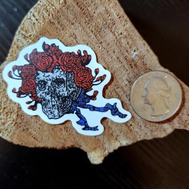 Grateful Dead & Co Jerry Garcia - 2.5” Bertha Skull & Roses Head Vinyl Stickers