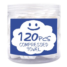 120 PCS Camping Compressed Towels - Disposable Face and Mini Towels for Travel, Home, Outdoor Activities - Portable Coin Tissue