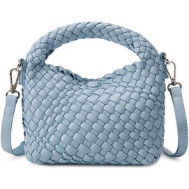 Queenoris - Bolsa tejida para mujer, Azul-cielo