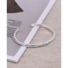 Desnuage Silver Hammered Texture Cuff Bracelet for Women - Adjustable
