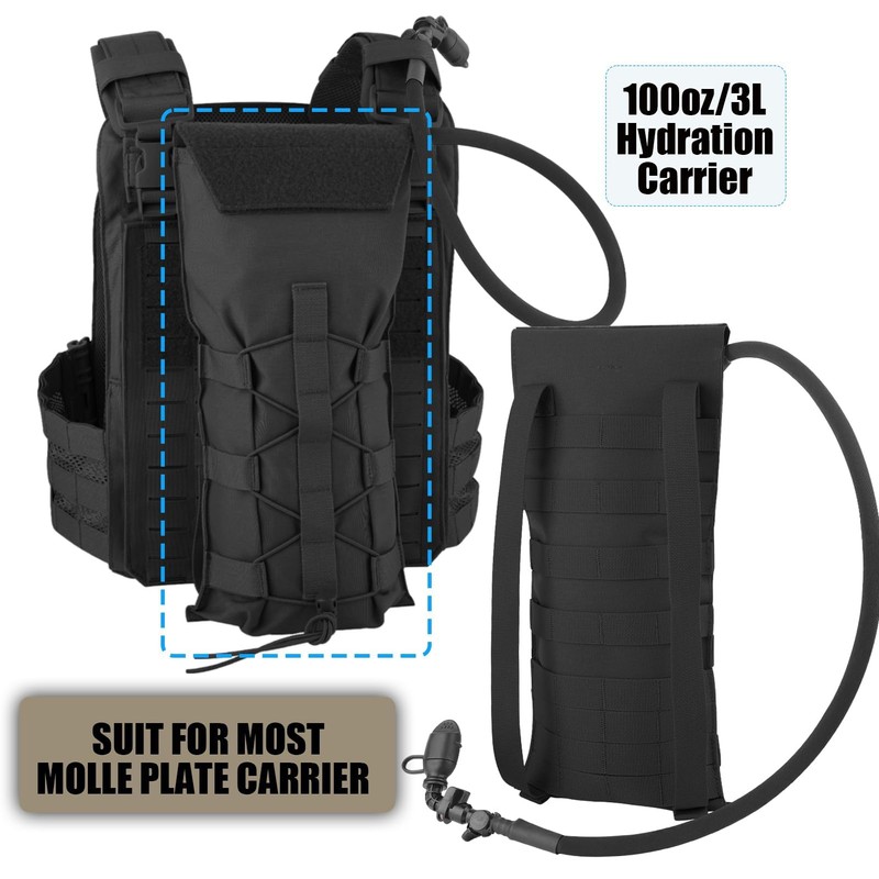 PETAC GEAR 3L Tactical Hydration Pack, Molle Carrier Pouch for