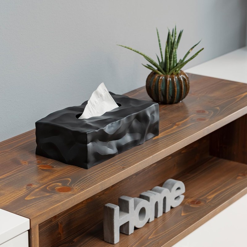 Essey 14414 Wipy II Tissue Box Cover, Black