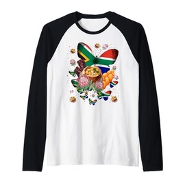 South Africa Flag Outfit Idea For Women South African Food Raglan Baseball Tee