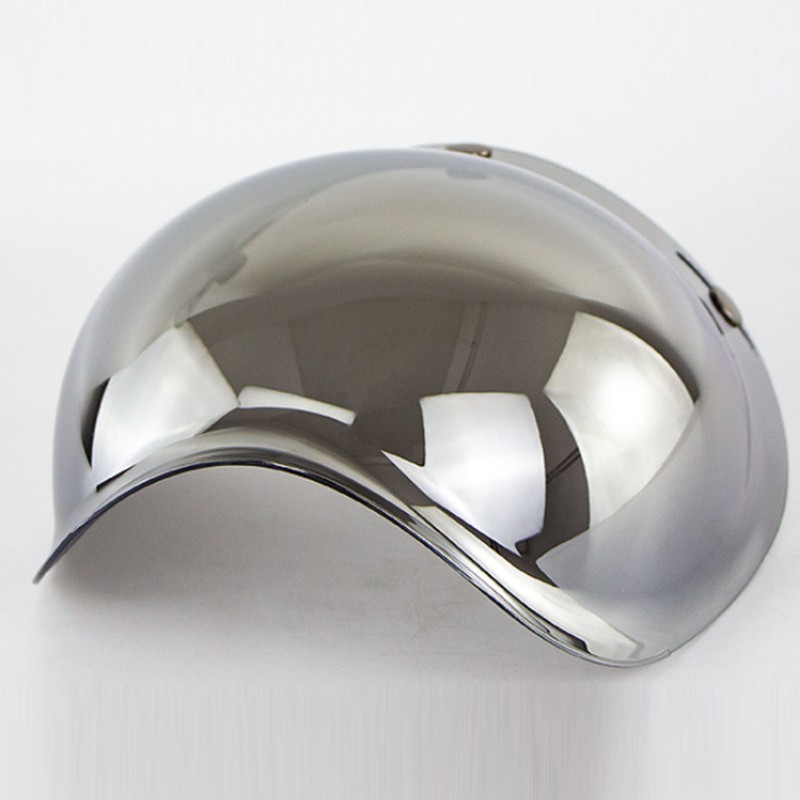 Motorcycle Retro Bubble Shield Visor PC Lens 3 Snap Helmet