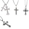 LuLiyLdJ Pack of 4 Men's Cross Chain, Men's Cross Chain,
