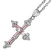 RIZILIA Cross Pendant with 18" Chain & Trapezoid Round Cut