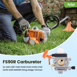 Aylux FS90R Carburetor for Stihl FS87 FS90 FS100 FS110 HT100 HT101 HL100 HL90 FC95 FC90 FC110 FC100 KM90 KM100R String Hedge Trimmer Replace Zama C1Q-S174 with Tune up Kits