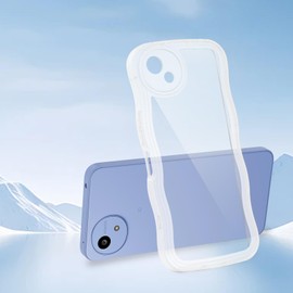 QAZWERT AQUOS WISH5 SH-52F / SH-M32 ケース クリア ウェーブ ソフト TPU うねうね 透明 ケース マツと感 人気 韓国 耐衝撃 なみなみ カバー 滑り止め 薄型 軽量 おしゃれ 黄ばみなし アクスタが入る スマホケース アクオス ウィッシュ5 おしゃれ 落下防止 ストラップホール付きなみなみ カバー （クリア)