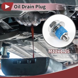HEROFFIX 1 Set Oil Drain Plug for Toyota Tacoma Tundra Camry Corolla 4Runner for Scion Avalon Oil Pan Drain Bolt Screw Thread Repair No.9043012031 Blue Metal Magnetic M12x1.25