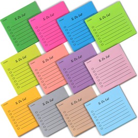 12 Pack to Do List Sticky Notes, Self-Stick Notes with Line, Adhesive Memo Sticky Notes, Notepad Bulk, Home Office School Planner Reminder Supplies 3x3.5 Inch