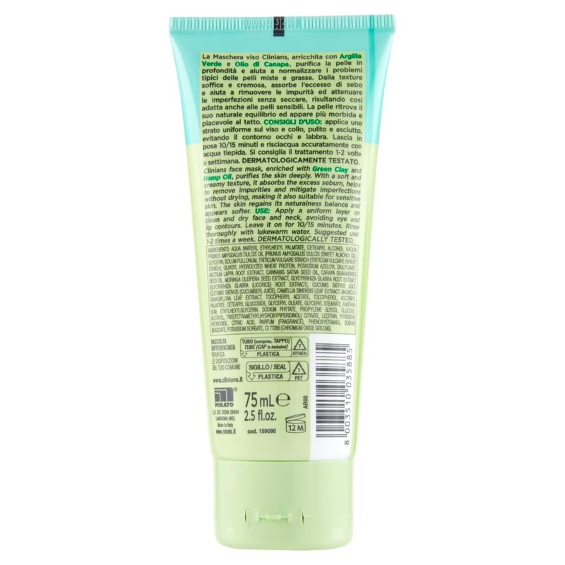 CLINIANS Hydra Plus Purifying Face Mask, Dermatologically Tested, Made in