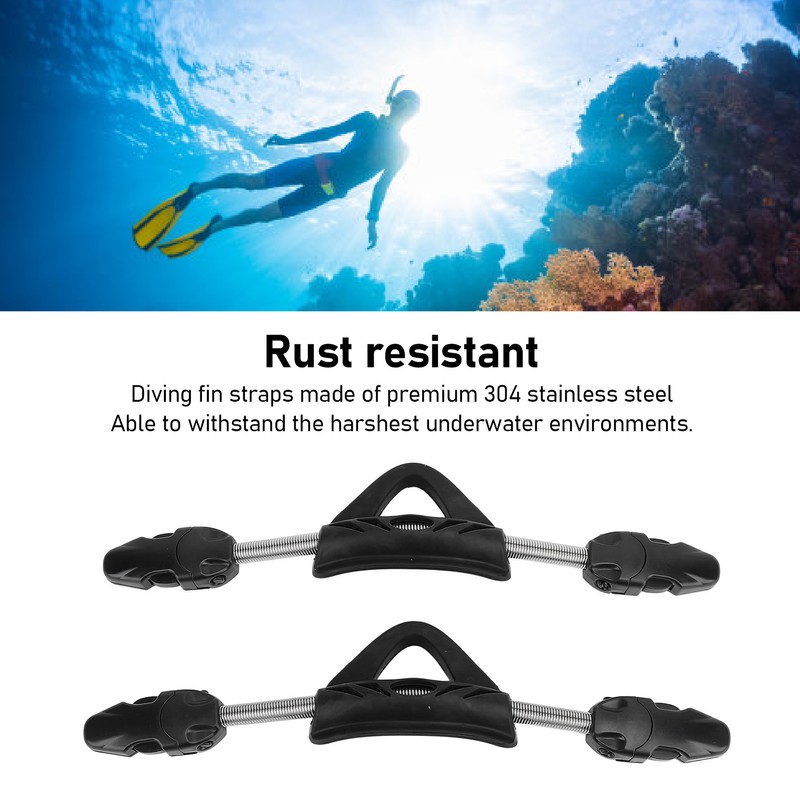 2PCS Diving Spring Fin Strap Stainless Steel Diving Fin Heel
