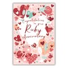 Ruby Anniversary Card - 40th - 40 Years - Floral