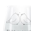 Mr. & Mrs. Panda Cocktail Glas Turteltauben Liebe - Geschenk,